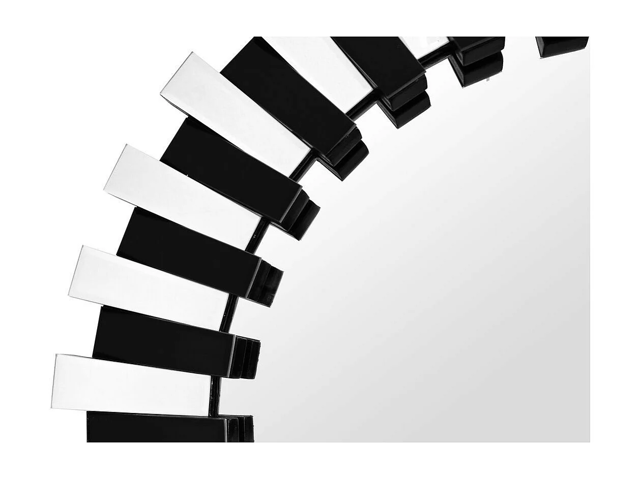 Miroir Mural Design "Apollon" 80cm Argent & Noir