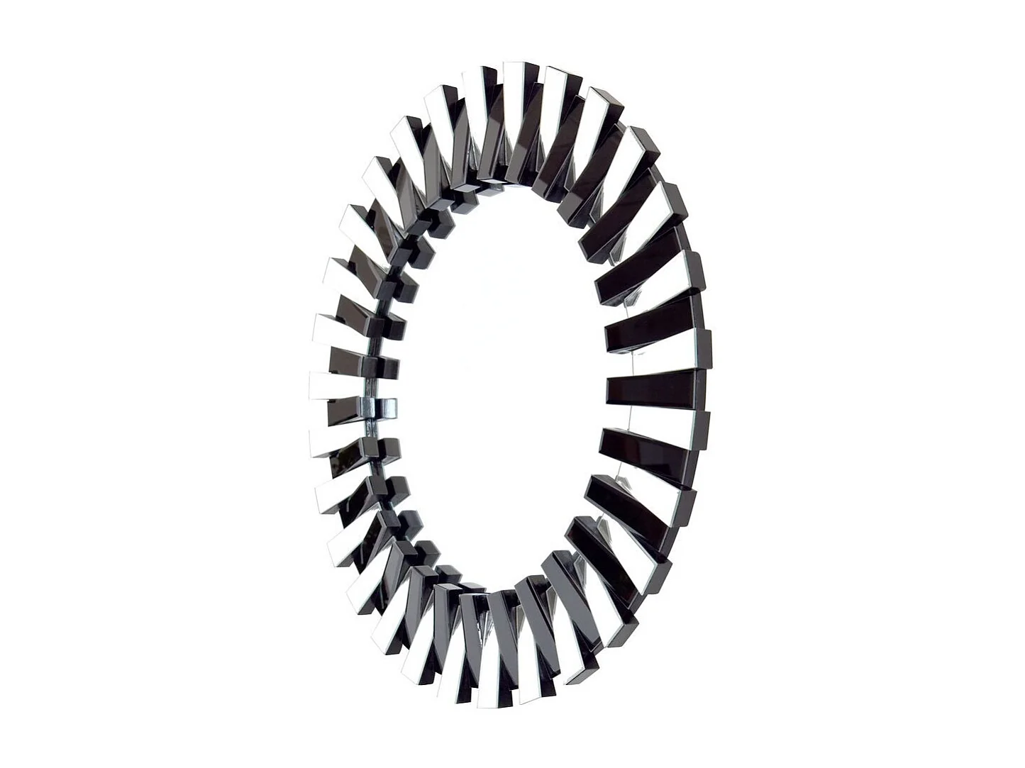 Miroir Mural Design "Apollon" 80cm Argent & Noir