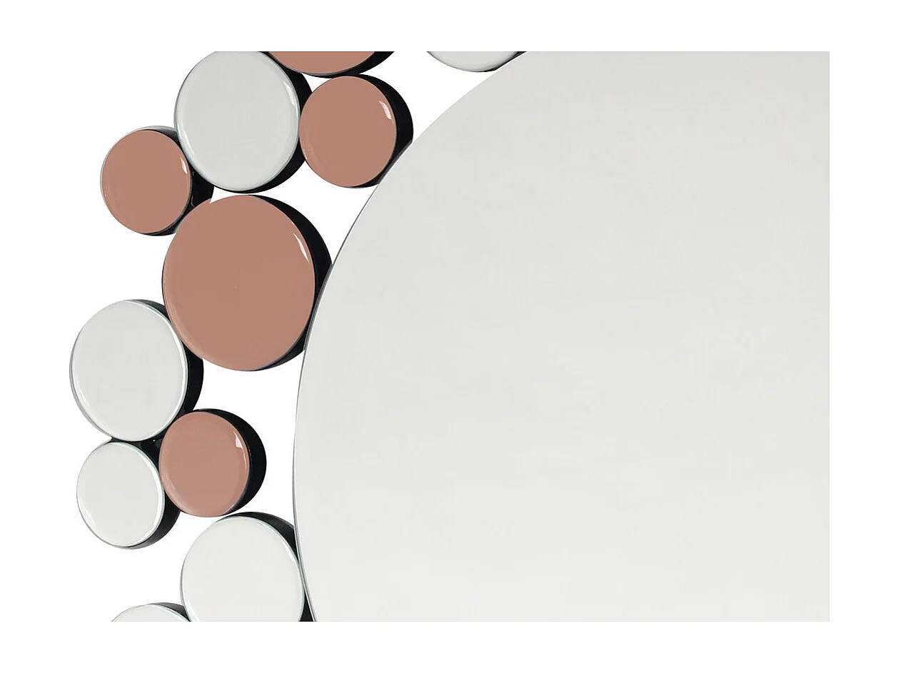 Miroir Mural Design "Bubble" 80cm Argent & Rose