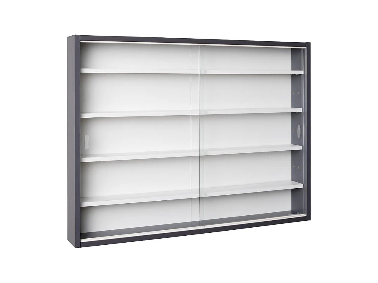 Vitrine Murale Collection "Sacuma" 83cm Gris & Blanc