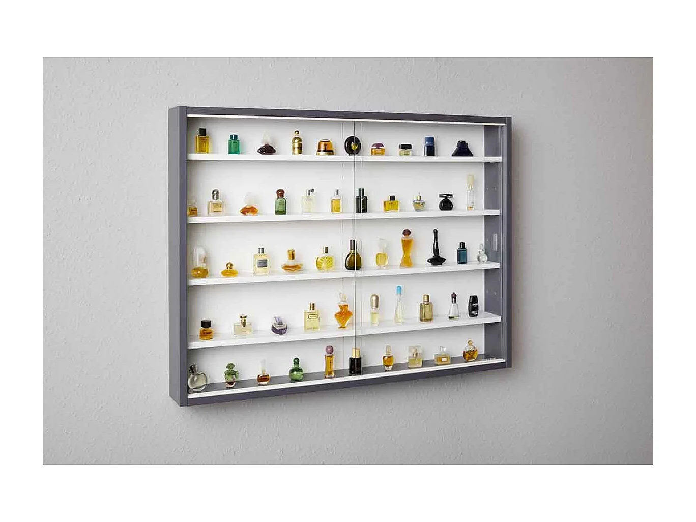 Vitrine Murale Collection "Sacuma" 83cm Gris & Blanc