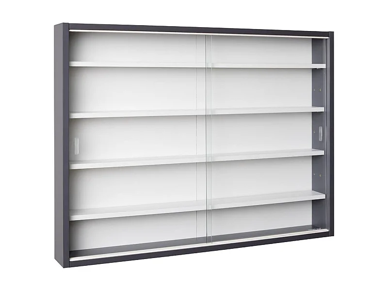 Vitrine Murale Collection "Sacuma" 83cm Gris & Blanc