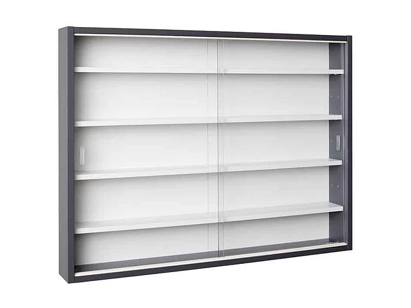 Vitrine Murale Collection "Sacuma" 83cm Gris & Blanc
