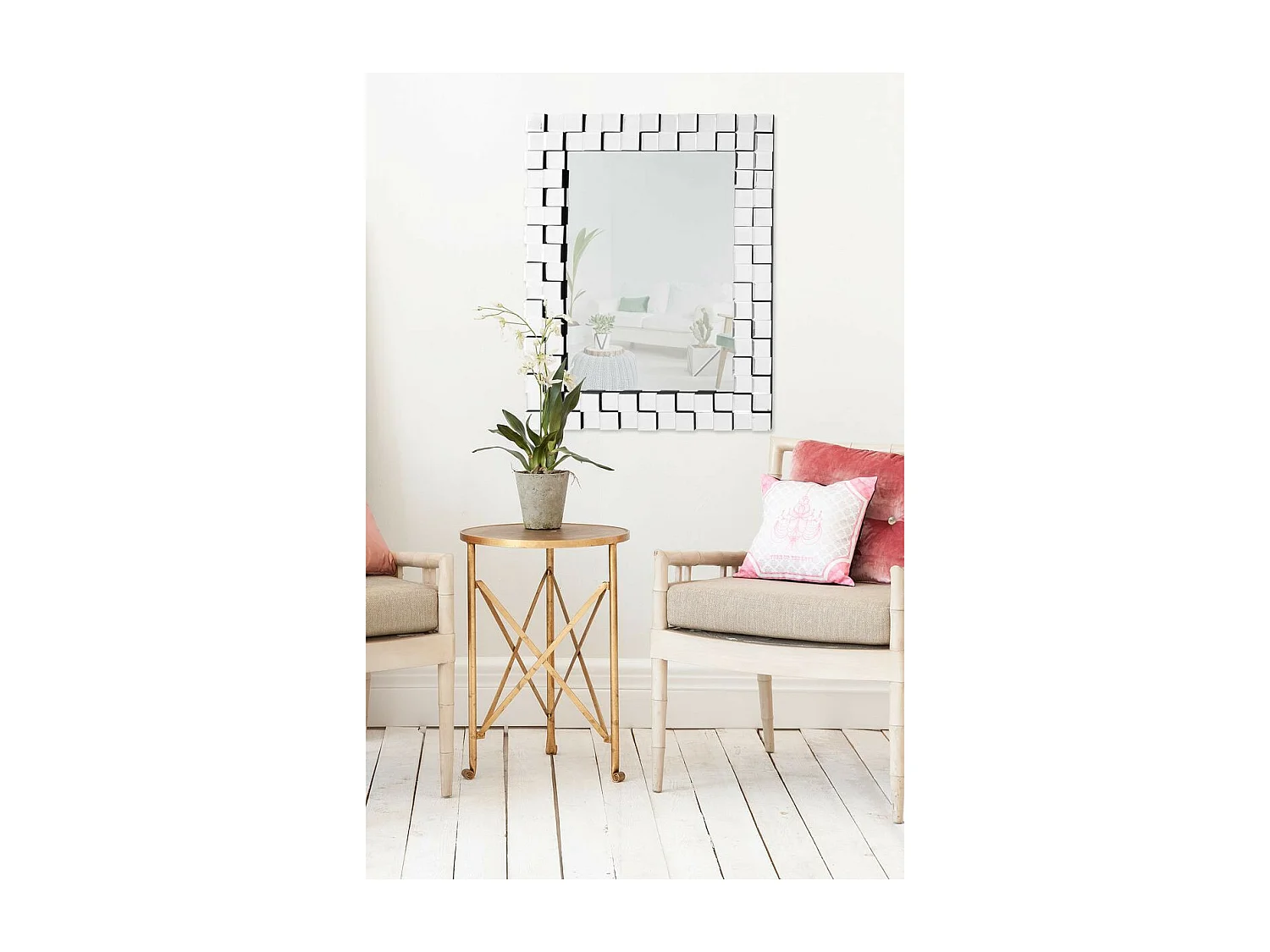 Miroir Mural Design "Dionysus" 85cm Argent