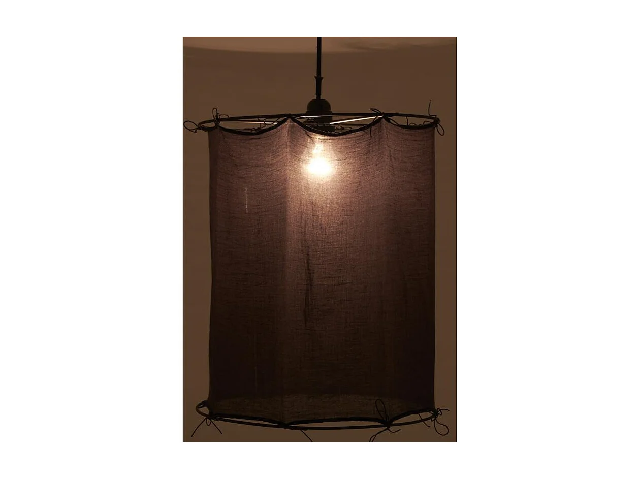 Abat-jour pour suspension en coton Riad Moyen Charbon