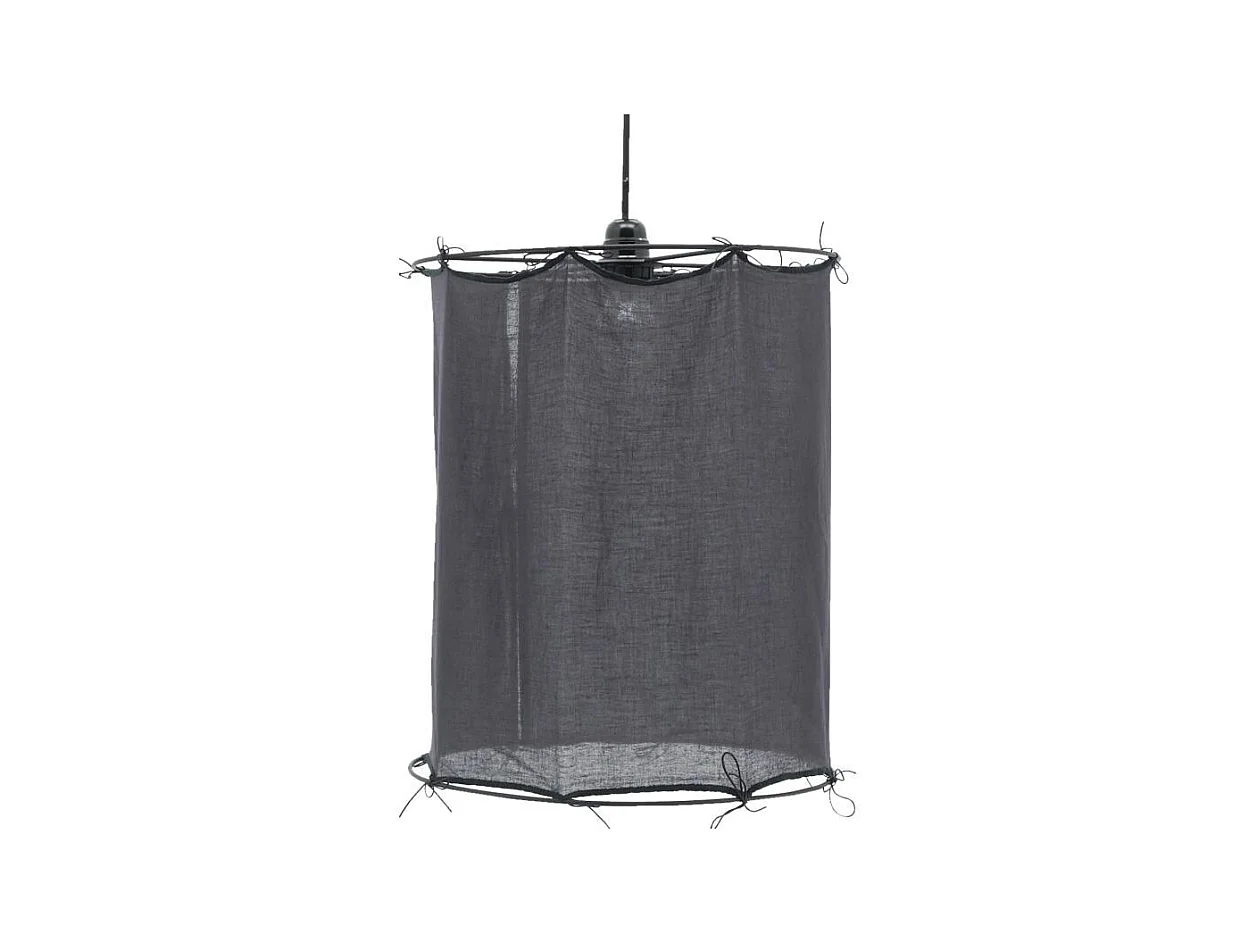 Abat-jour pour suspension en coton Riad Moyen Charbon