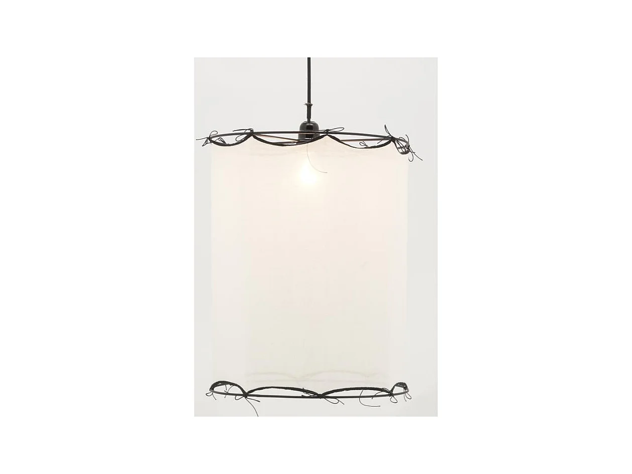 Abat-jour pour suspension en coton Riad Moyen Blanc