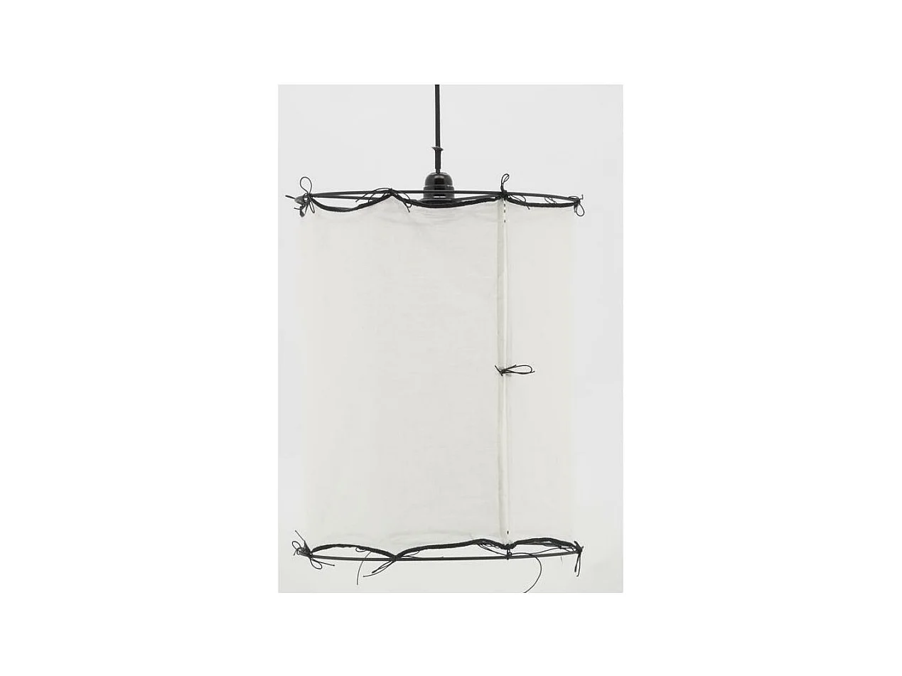 Abat-jour pour suspension en coton Riad Moyen Blanc