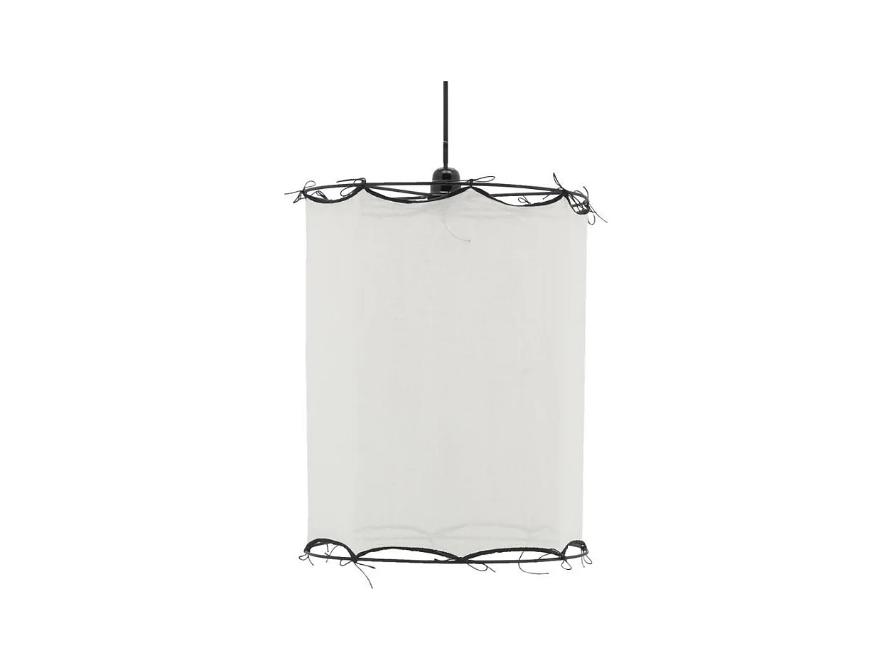 Abat-jour pour suspension en coton Riad Moyen Blanc