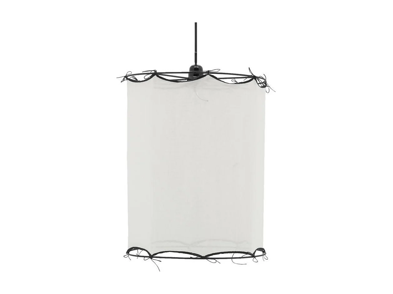 Abat-jour pour suspension en coton Riad Moyen Blanc