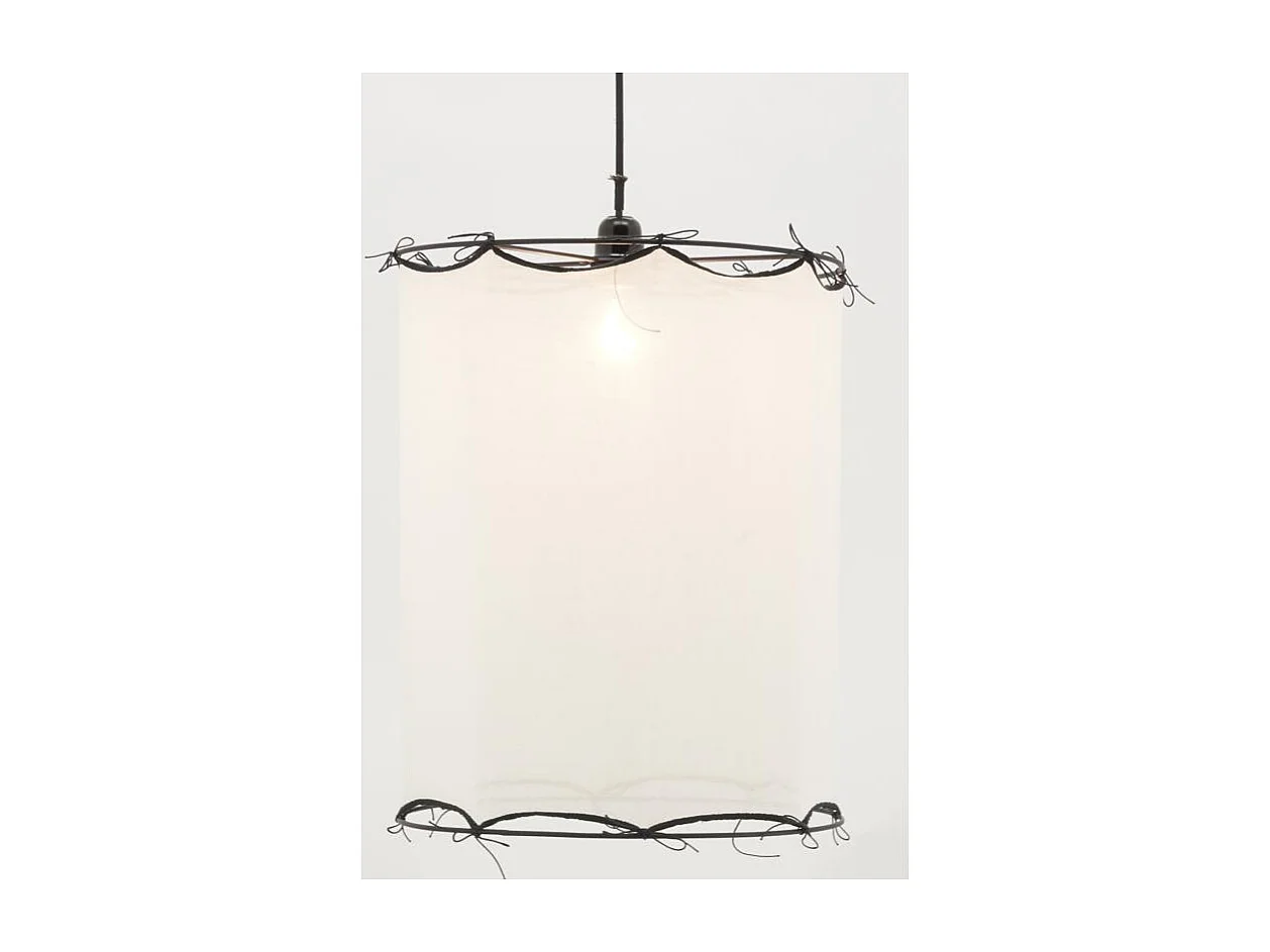 Abat-jour pour suspension en coton Riad Moyen Blanc