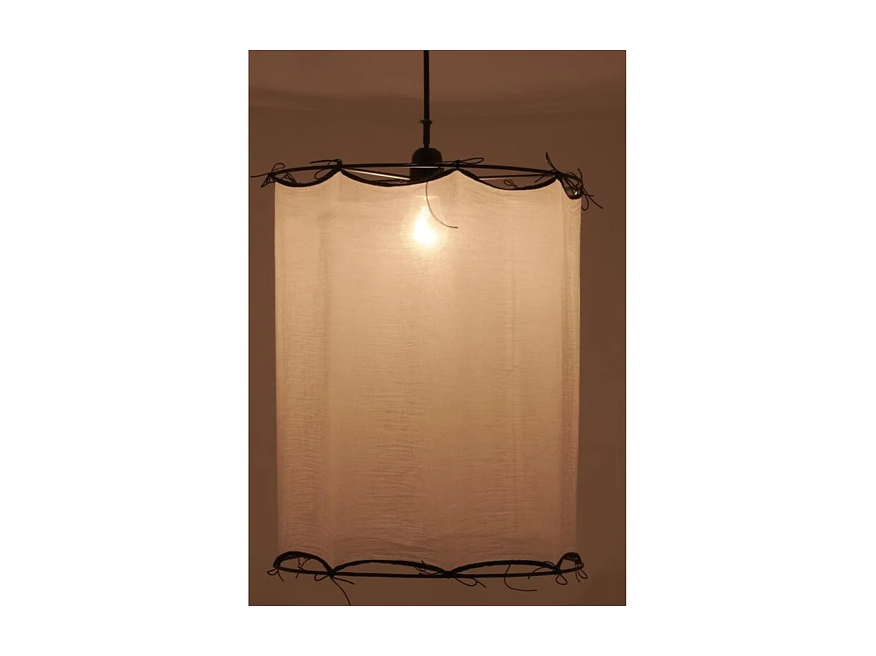 Abat-jour pour suspension en coton Riad Moyen Blanc