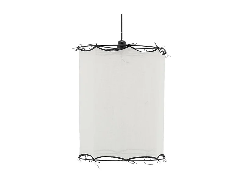 Abat-jour pour suspension en coton Riad Moyen Blanc