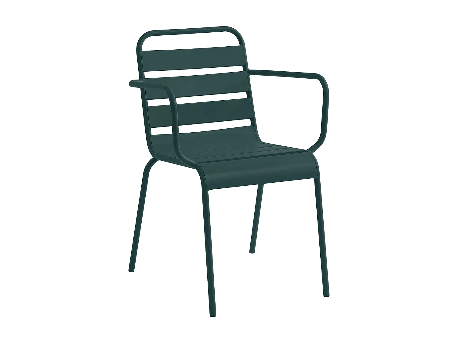 Fauteuil de jardin empilable en métal - Vert sapin - MIRMANDE de MYLIA
