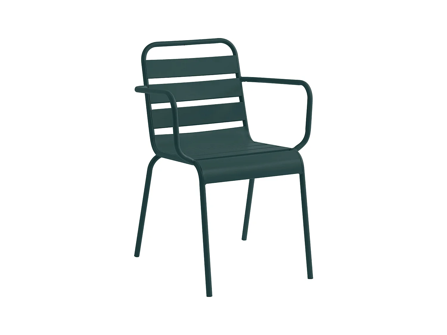 Fauteuil de jardin empilable en métal - Vert sapin - MIRMANDE de MYLIA