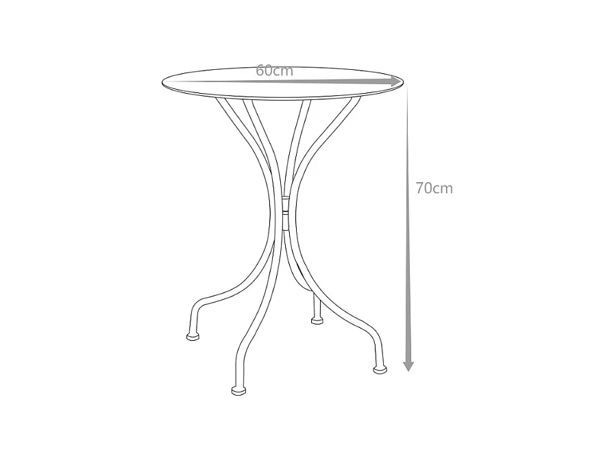 Rund hagebordet D.60 cm i metall - Grangrønn - MIRMANDE fra MYLIA