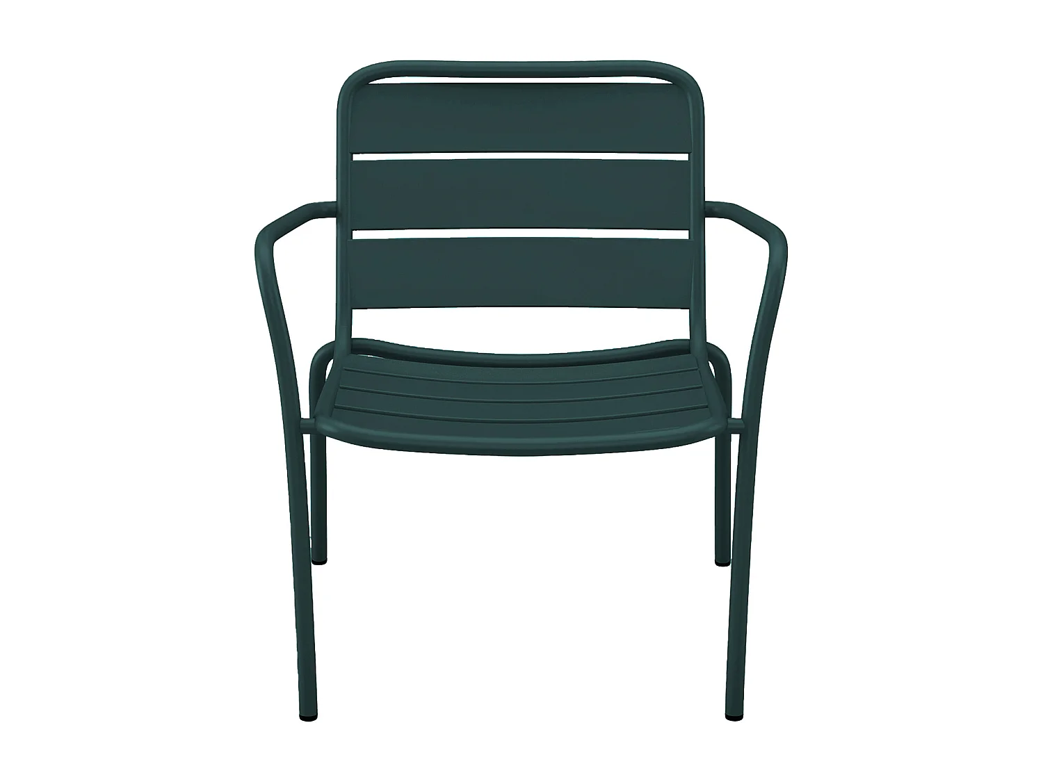 Fauteuil bas de jardin empilable en métal - Vert sapin - MIRMANDE de MYLIA