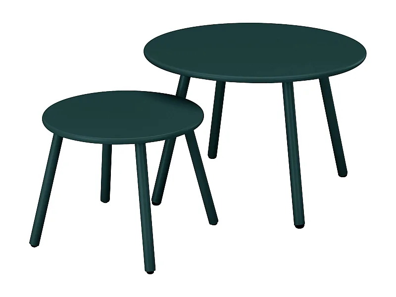 Stoliki wysuwane ogrodowe z metalu - Butelkowa zieleń - MIRMANDE marki MYLIA