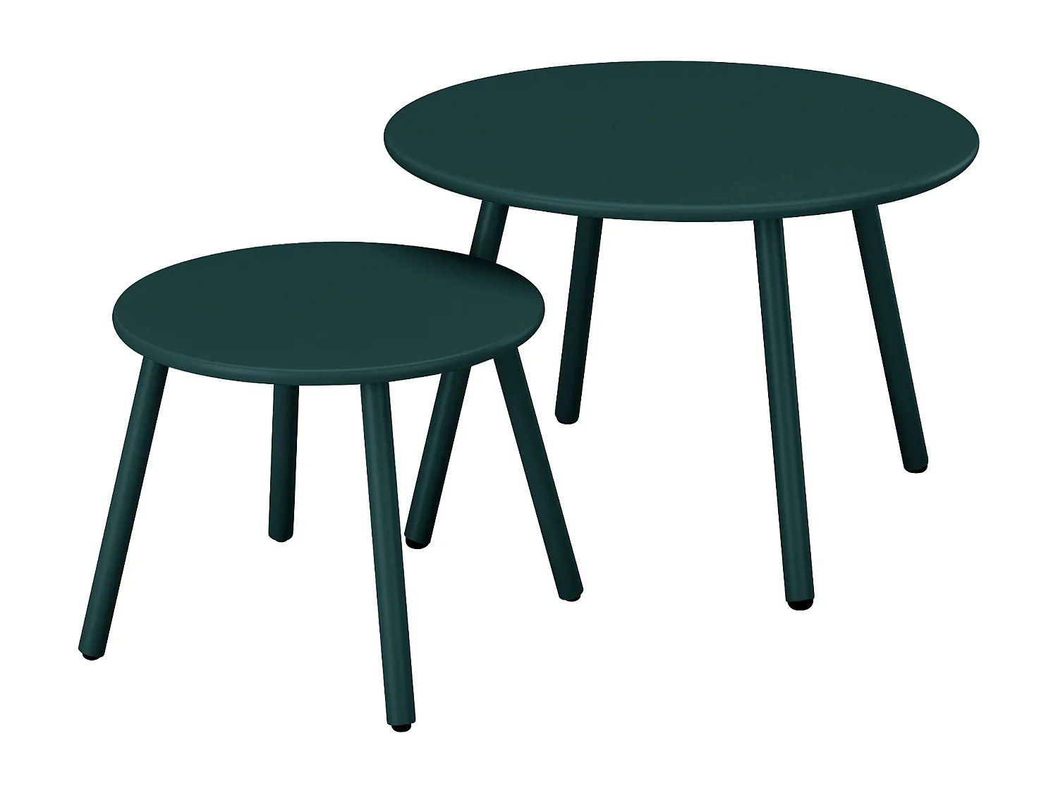 Tables gigognes de jardin en métal - Vert sapin - MIRMANDE de MYLIA