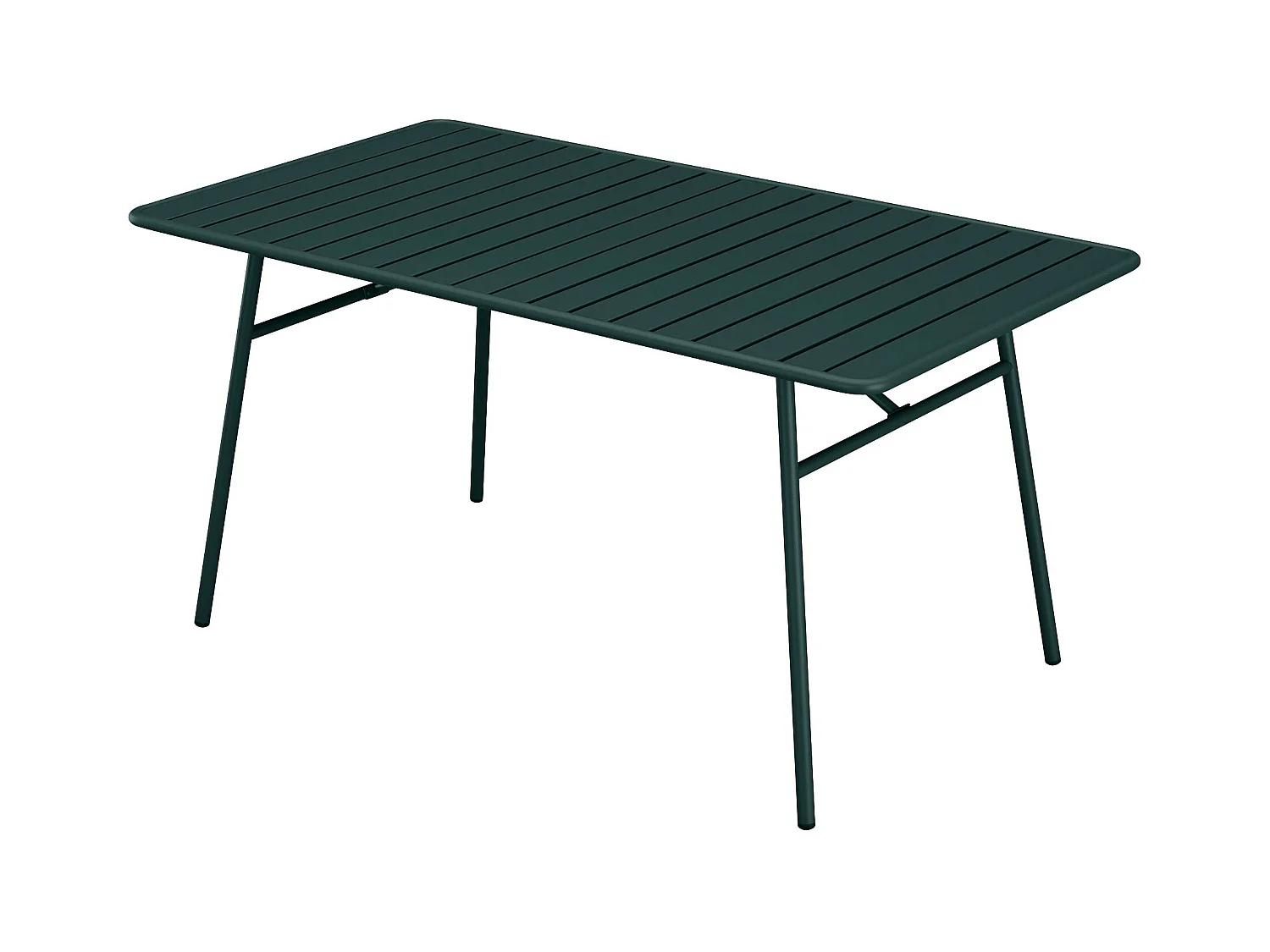 Table de jardin L.160 cm en métal - Vert sapin - MIRMANDE de MYLIA