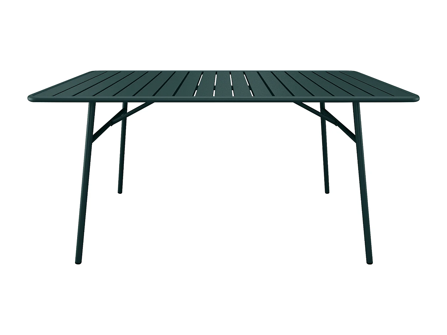 Table de jardin L.160 cm en métal - Vert sapin - MIRMANDE de MYLIA