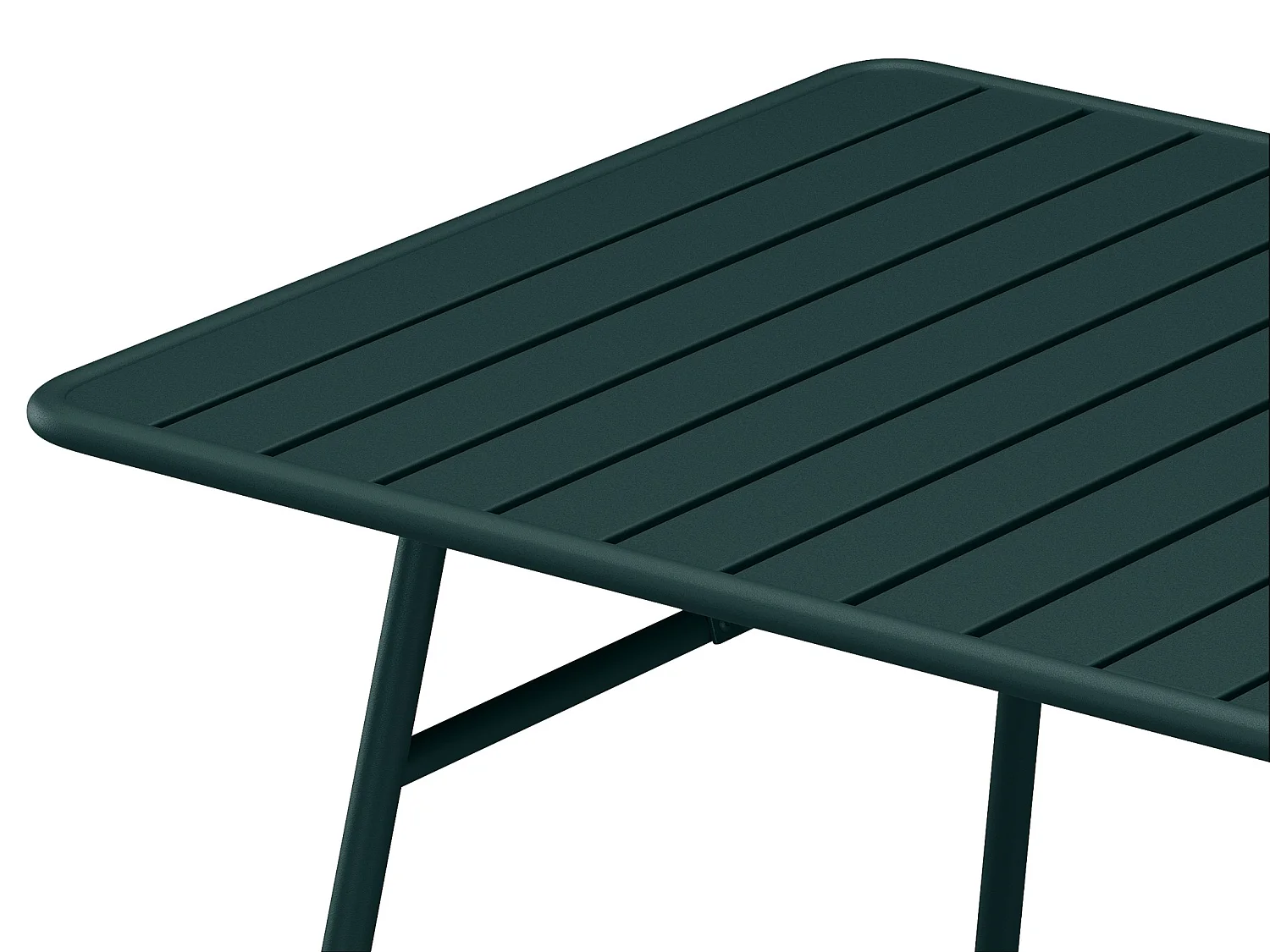 Table de jardin L.160 cm en métal - Vert sapin - MIRMANDE de MYLIA
