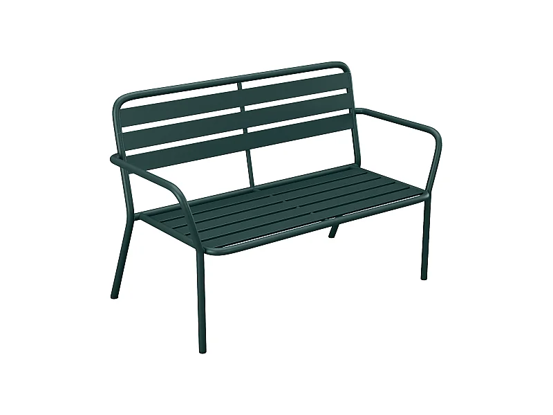 Banc de jardin en métal - Vert sapin - MIRMANDE de MYLIA
