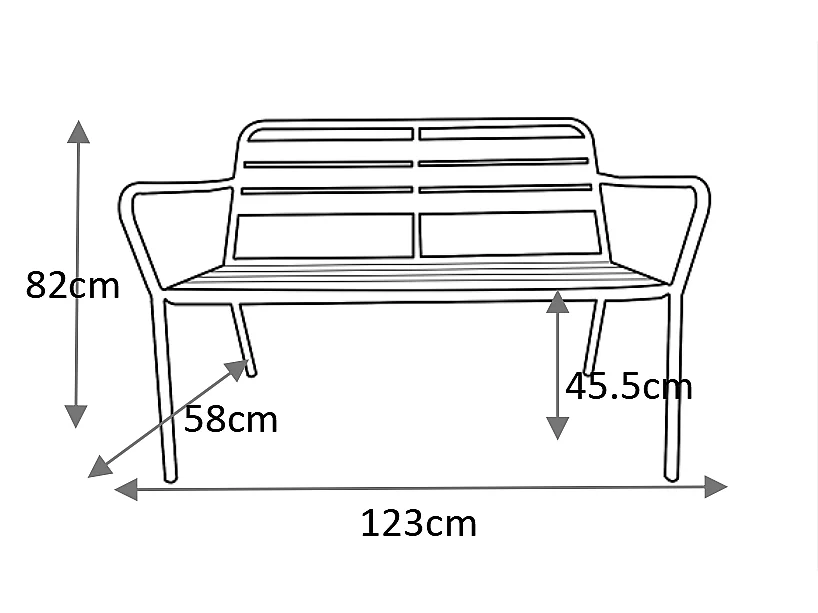 Banc de jardin en métal - Vert sapin - MIRMANDE de MYLIA