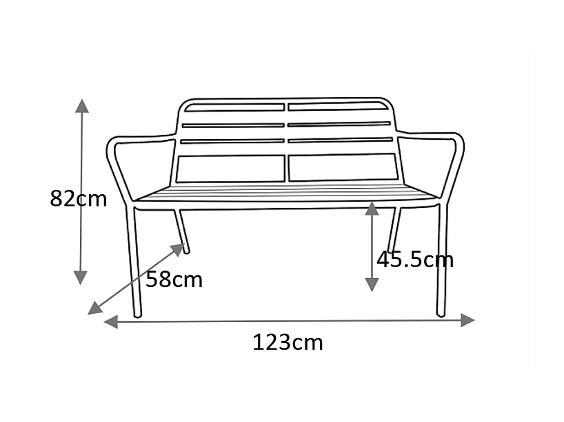 Banc de jardin en métal - Vert sapin - MIRMANDE de MYLIA