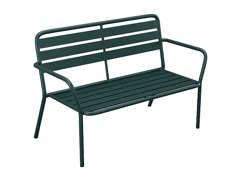 Panchina da giardino in metallo - Verde abete - MIRMANDE di MYLIA
