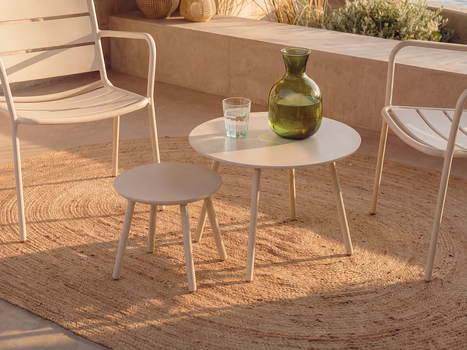 Uitschuifbare tuintafeltjes van metaal - Beige - MIRMANDE van MYLIA