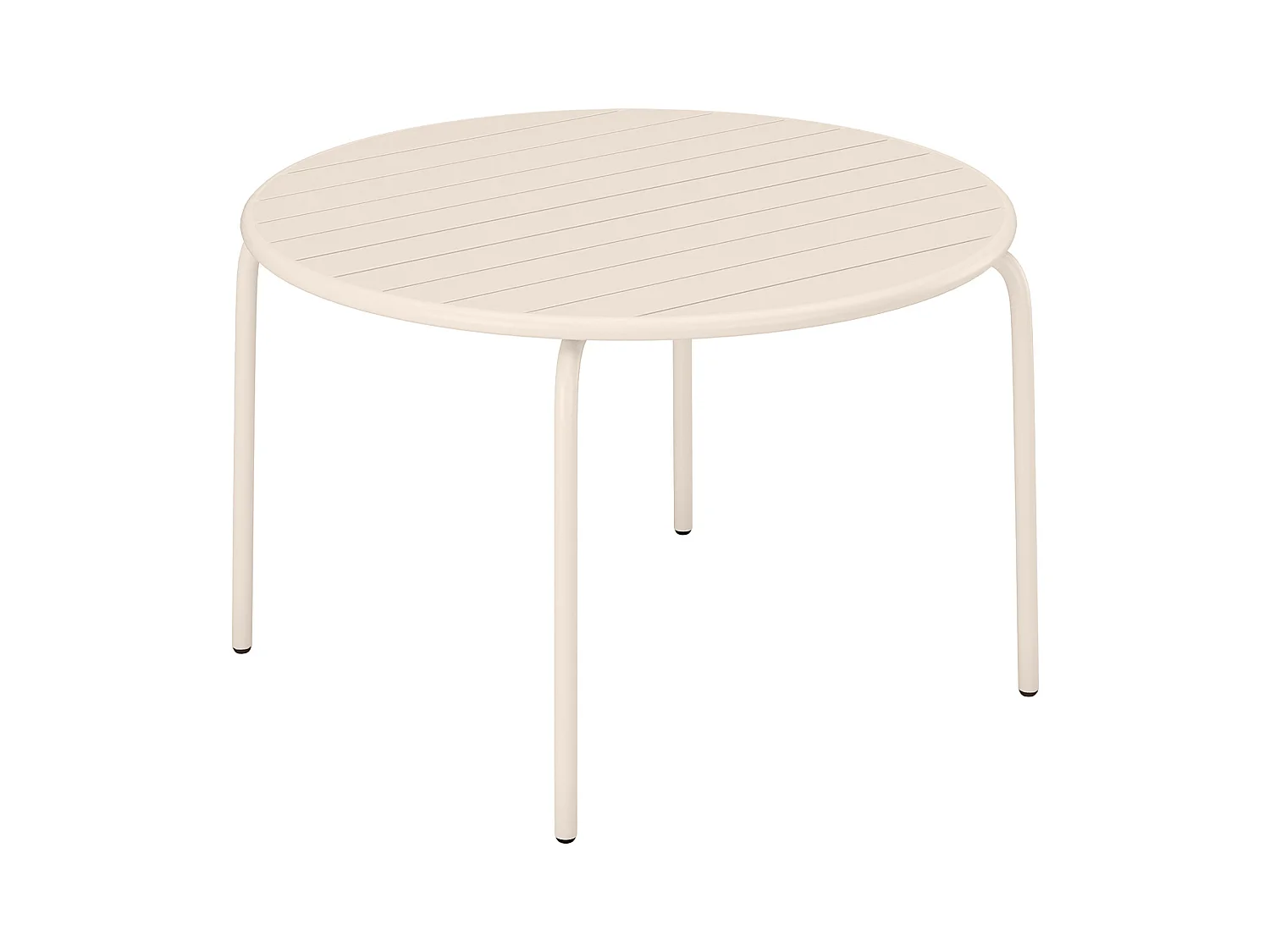Table de jardin ronde D.110 cm en métal - Beige - MIRMANDE de MYLIA