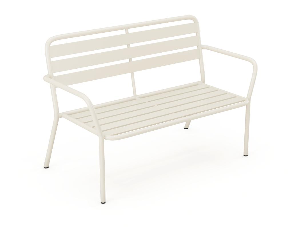 Gartenbank - Metall - Beige - MIRMANDE von MYLIA