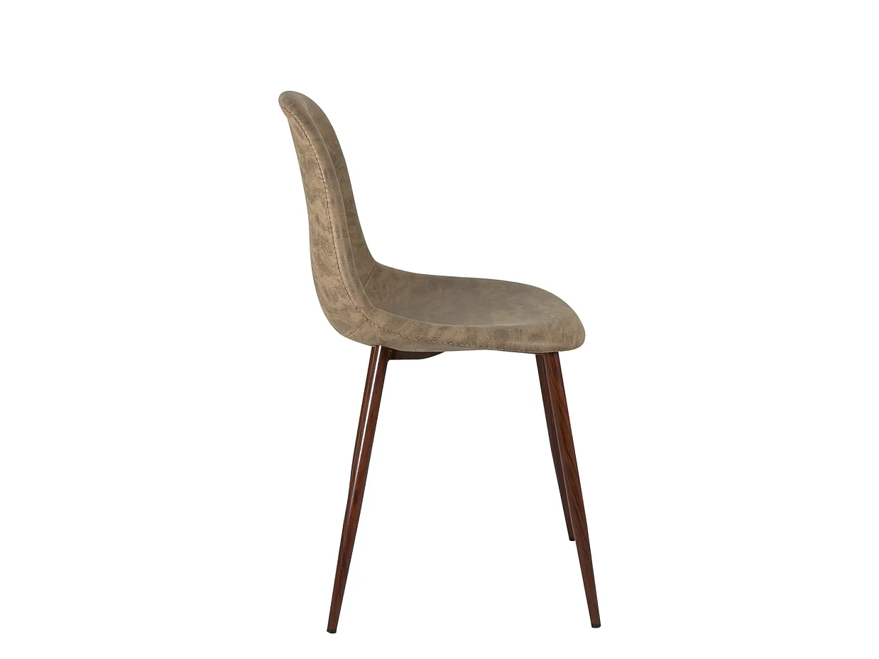 Lot 2 chaises de salle à manger siège rembourré pieds métal Bois NOVA (marron)