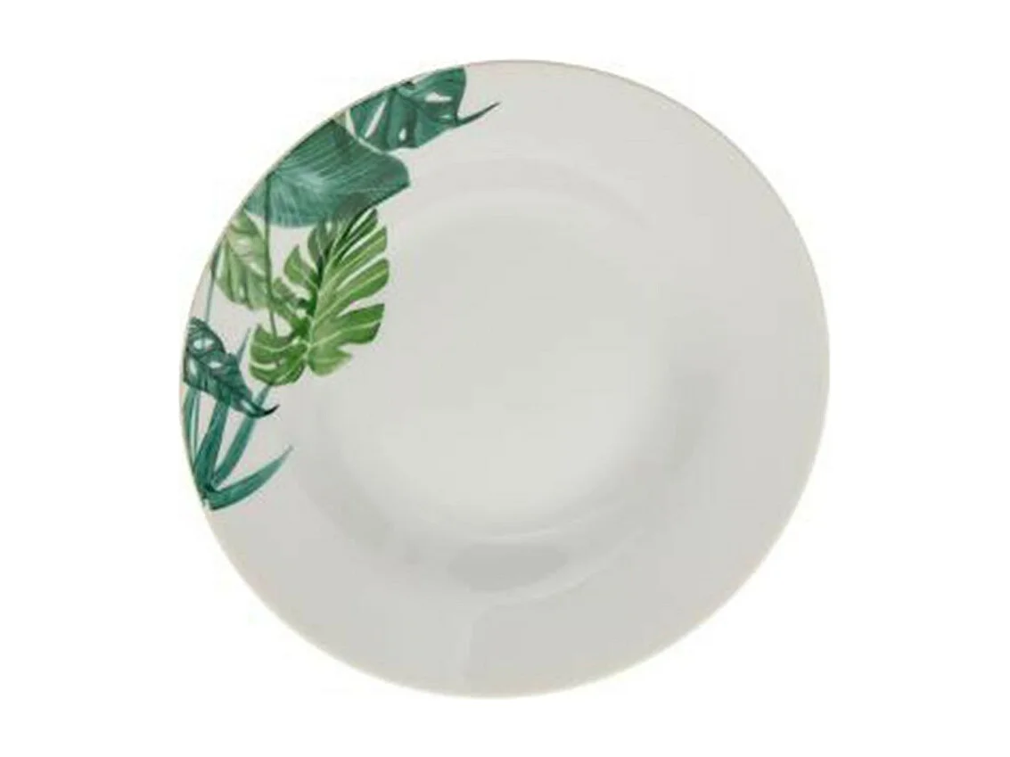 Lot de 6 Assiettes Creuses "Tropica" 20cm Blanc