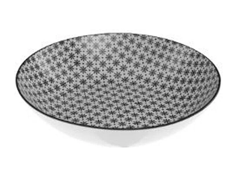 Lot de 6 Assiettes Creuses "Bohemia Fleur" 20cm Noir