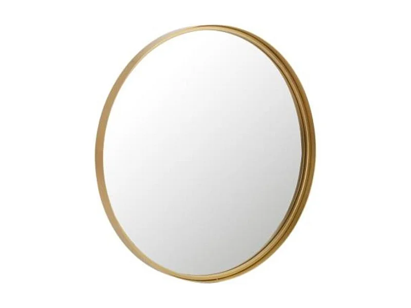 Miroir Mural Rond Design "Bord Métal" 60cm Or