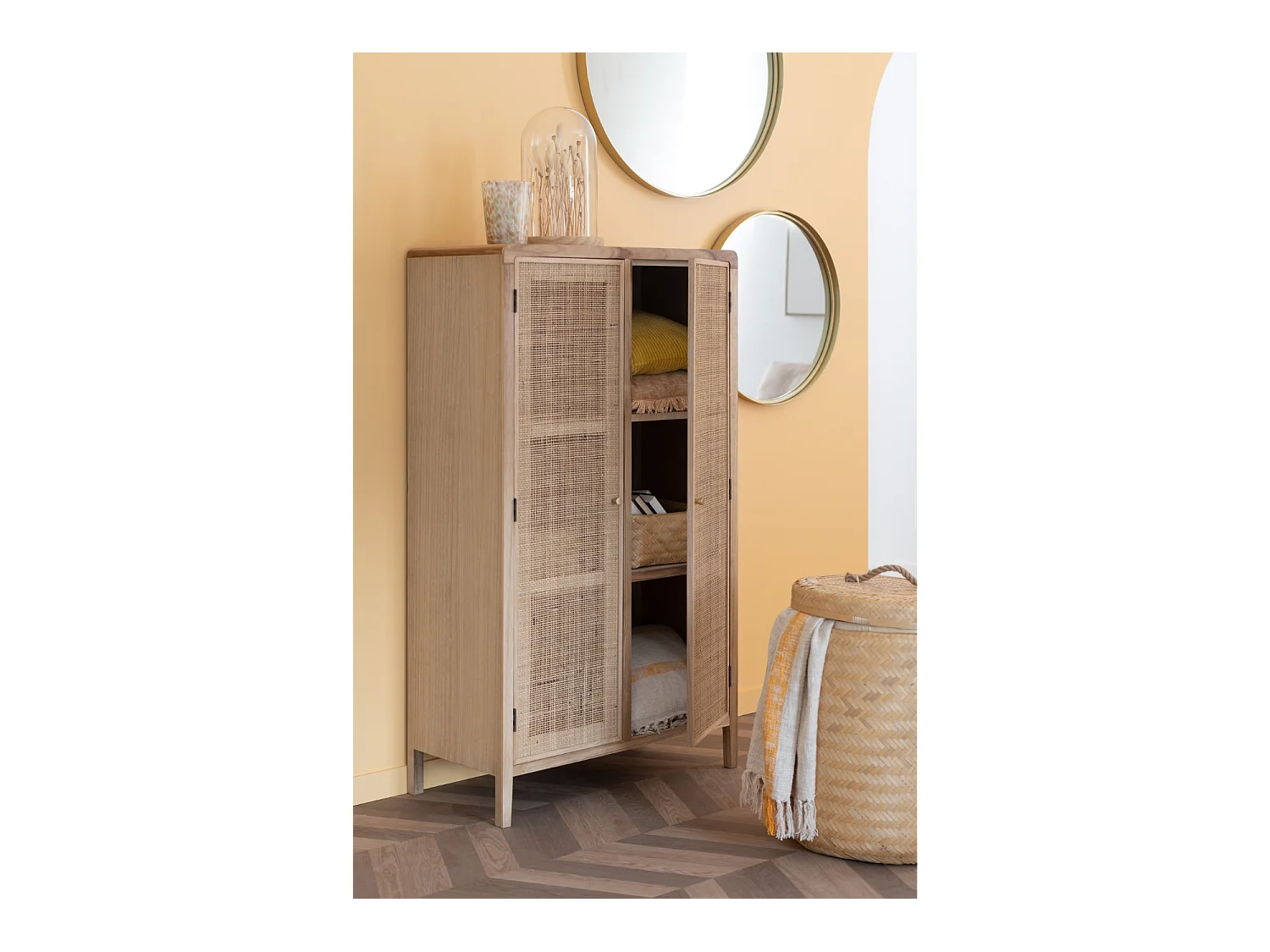 Miroir Mural Rond Design "Bord Métal" 60cm Or