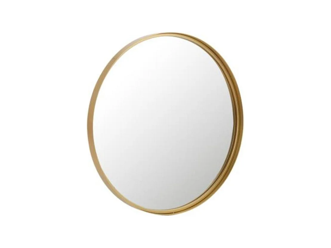 Miroir Mural Rond Design "Bord Métal" 60cm Or