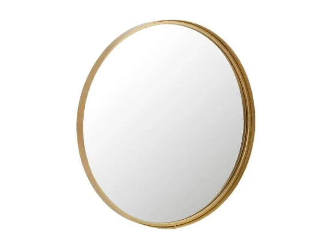 Miroir Mural Rond Design "Bord Métal" 60cm Or