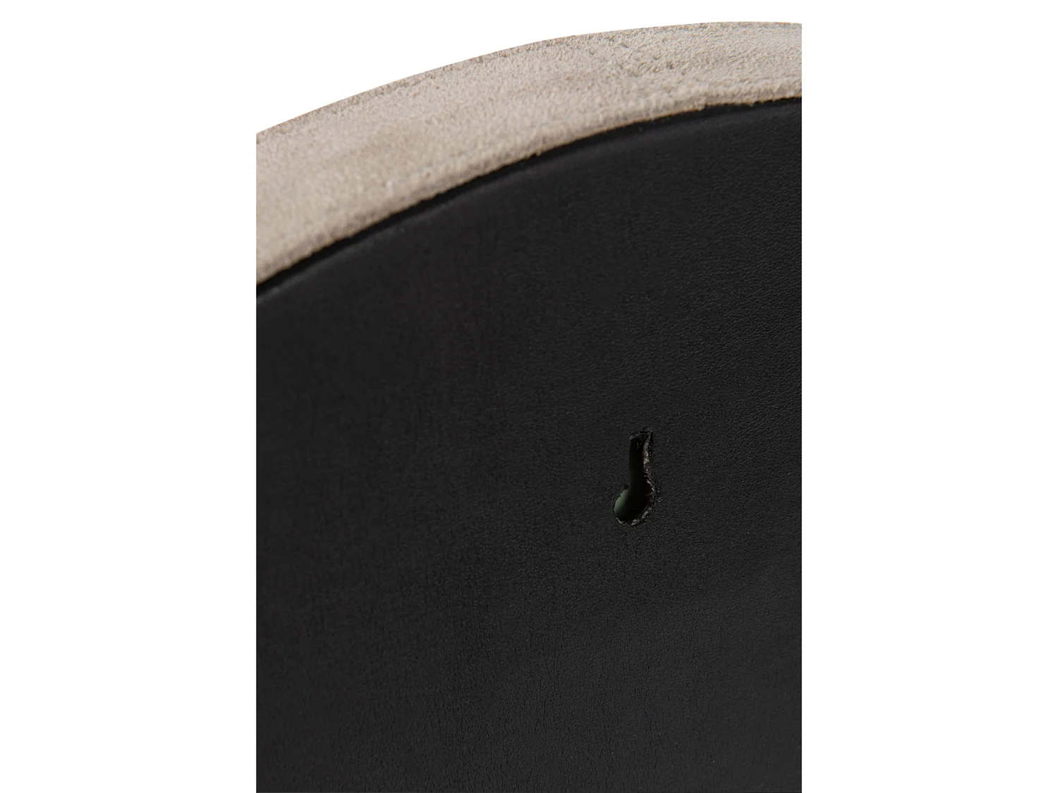 Espejo redondo de piel beige Apolo D 40,5 cm