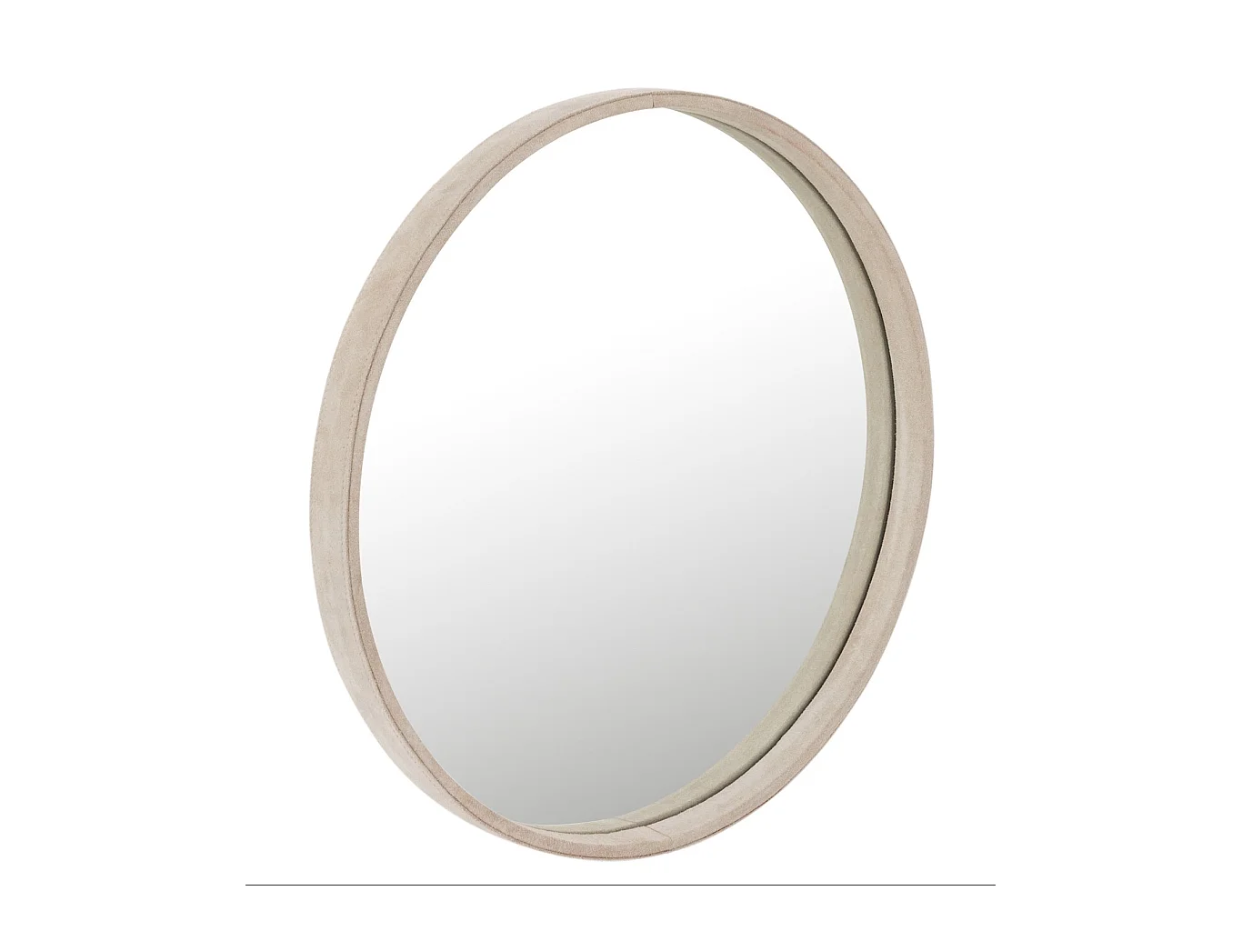 Miroir Mural Design en Cuir "Tortu" 40cm Beige