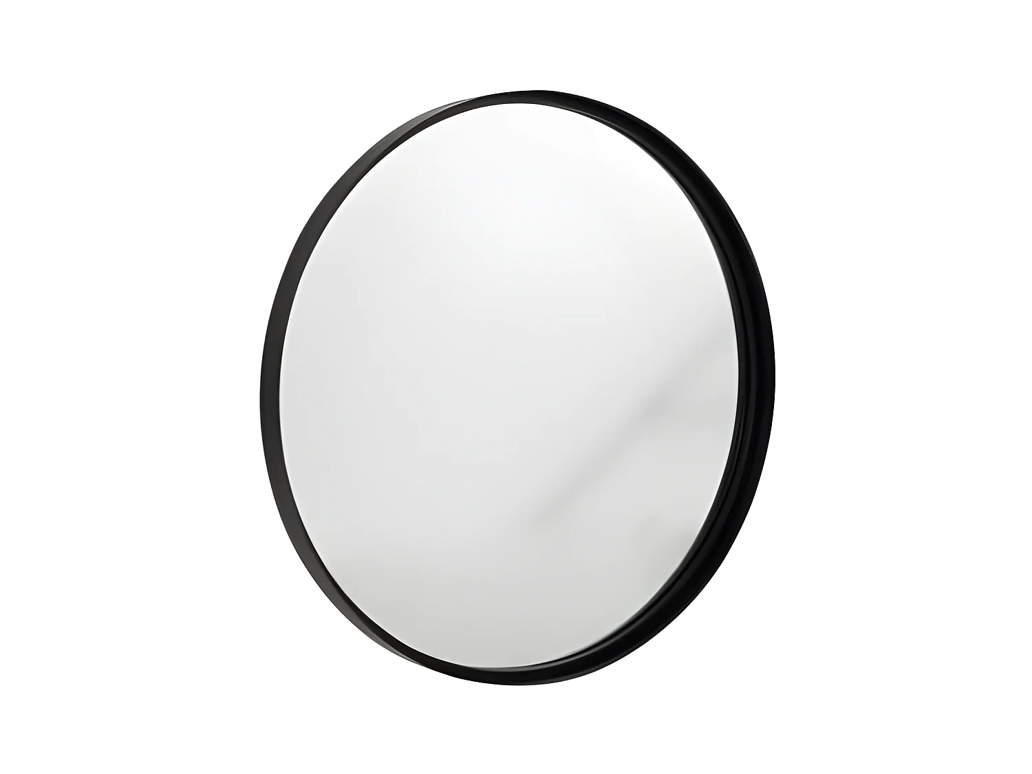 Miroir Mural Rond Design "Bord Métal" 60cm Noir