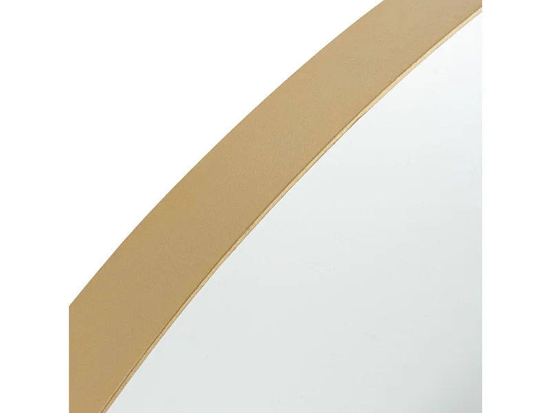 Miroir Mural Rond Design "Bord Métal" 110cm Or