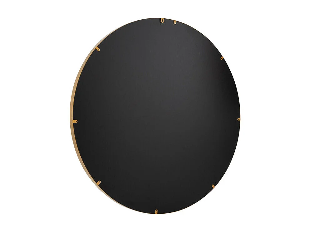 Miroir Mural Rond Design "Bord Métal" 110cm Or