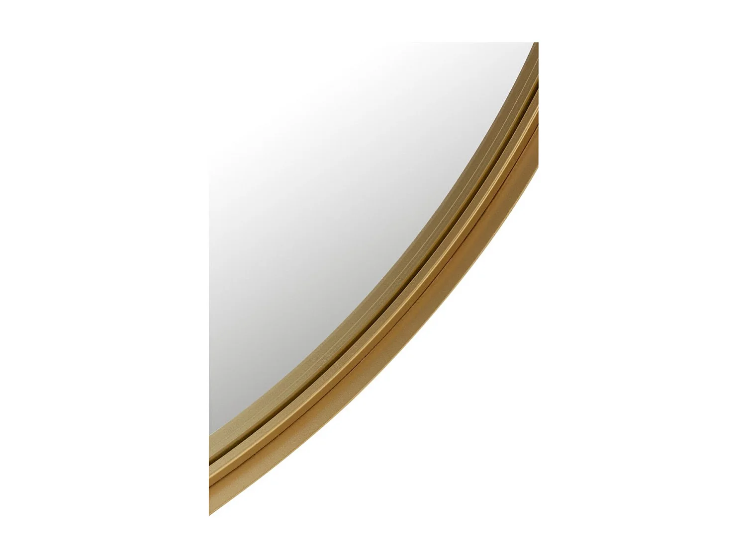 Miroir Mural Rond Design "Bord Métal" 110cm Or