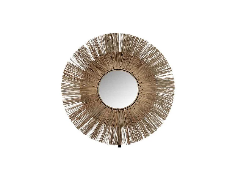 Miroir Mural Rond "Mendi" 110cm Naturel