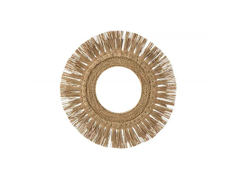 Miroir Mural Rond "Breeze" 66cm Naturel