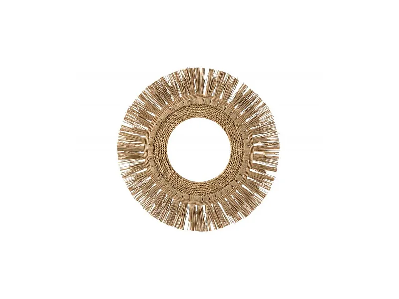Miroir Mural Rond Déco "Hannima" 67cm Naturel