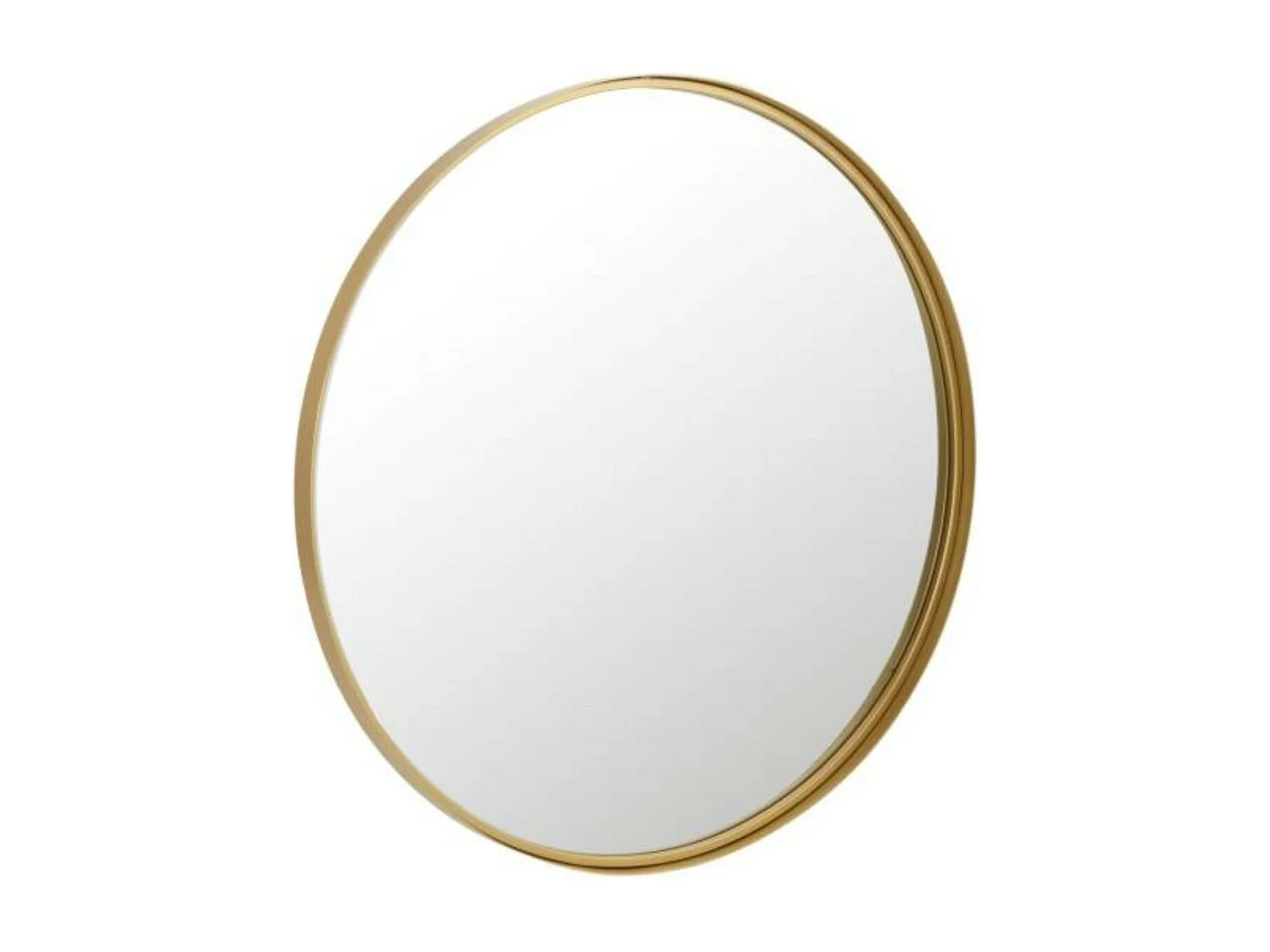 Miroir Mural Rond Design "Bord Métal" 80cm Or